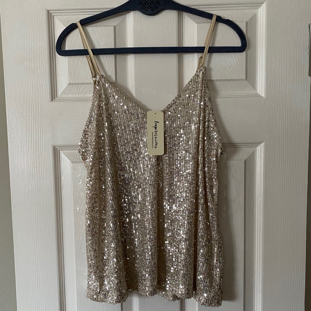 Champagne sequin tank!